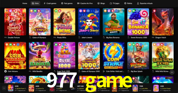 Interface do App 977 game